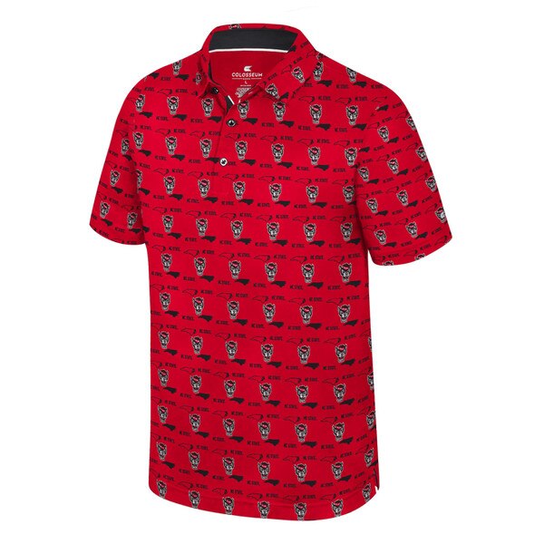 Red Youth All Over Logo Polo